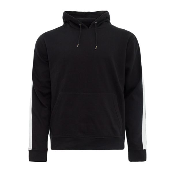 Hooded sweatshirt with stripe contrast and kangaroo pocket. - MSS 412MAJESTICB