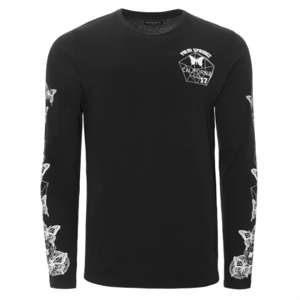 Long sleeve T-shirt with butterflies at sleeves. - MLT 69BUTTERFLY