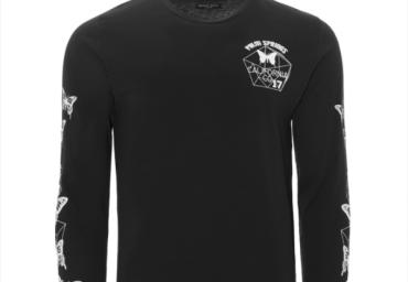 Long sleeve T-shirt with butterflies at sleeves. - MLT 69BUTTERFLY