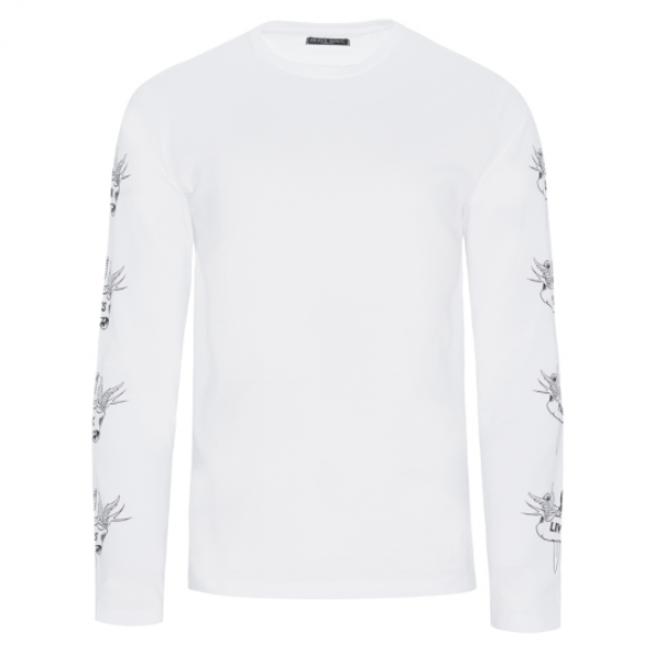 Long sleeve T-shirt with print at sleeves. - MLT 69SOCIETY