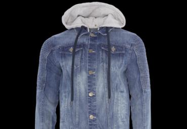 Denim jacket with detachable hood. - MJK STAFFORDB
