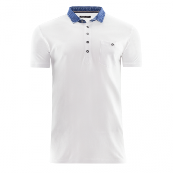 Polo with denim collar. - MPS 69SEAVER