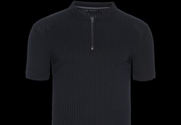 Short sleeve 3 4 zip ribbed polo. - MPS 69LUCIANOB