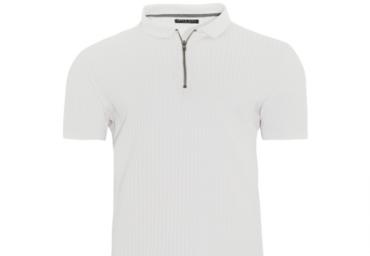 Short sleeve 34 zip ribbed polo. - MPS 69LUCIANO