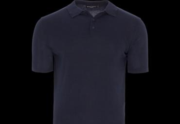 Short sleeve knitted polo with button placket. - MK 230COLUMBUSB