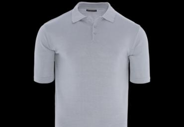 Short sleeve knitted polo with button placket. - MK 230COLUMBUSC