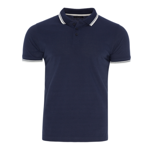 Short sleeve pique polo with detail at collar. - MTS 69HEROE