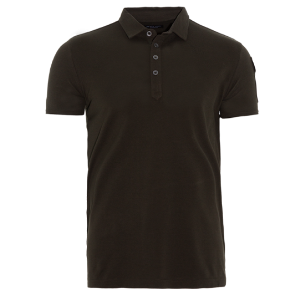 Short sleeve pique polo with zip pocket at sleeve. - MPS 69JOE