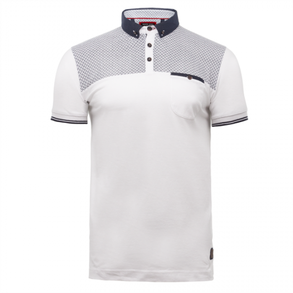 Short sleeve polo with body panel - MPS 149AQUA