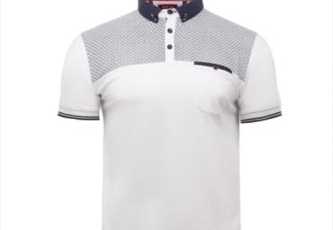 Short sleeve polo with body panel - MPS 149AQUA