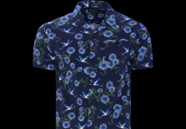 Buttoned short sleeve printed shirt with chest pocket. - MSH 273SANCTUARY