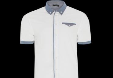 Buttoned short sleeve shirt with chest pocket. - MSH 273DERIN