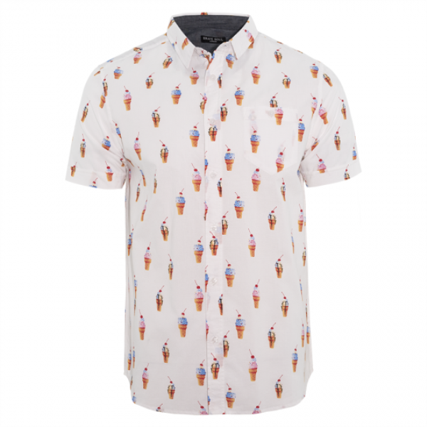 Short sleeve ice creams printed shirt. - MSH 273CONE