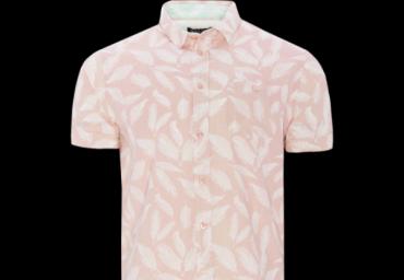 Short sleeve leafs printed shirt with chest pocket - MSH 273ANTONIOB