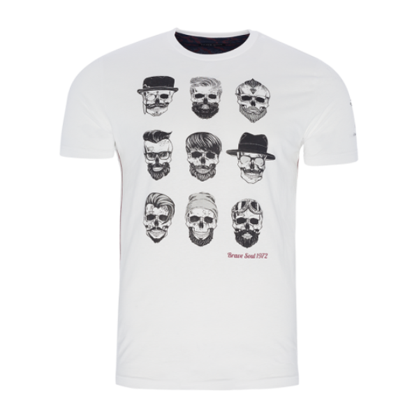1.Crew neck short sleeve T-shirt with chest print. - MTS 69CLIPPER