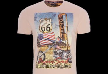 2.Crew neck short sleeve T-shirt with front print - MTS 69ARIZONA