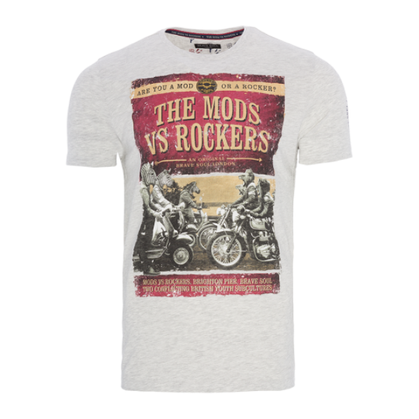 4.Crew neck short sleeve T-shirt with front print - MTS 69BRIGHTON