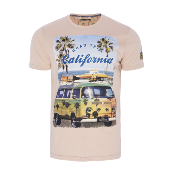 5.Crew neck short sleeve T-shirt with front print - MTS 69LAGOON