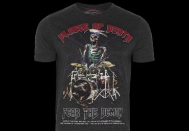 6.Crew neck short sleeve T-shirt with front print - MTS 69PERIL
