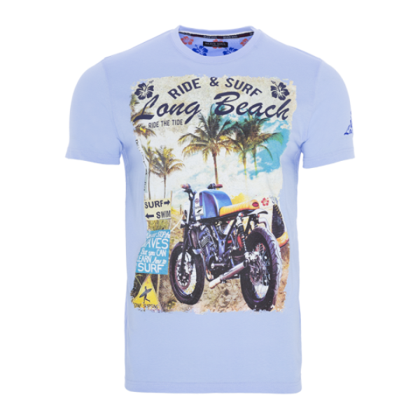7.Crew neck short sleeve T-shirt with front print - MTS 69WAVES
