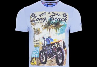 7.Crew neck short sleeve T-shirt with front print - MTS 69WAVES