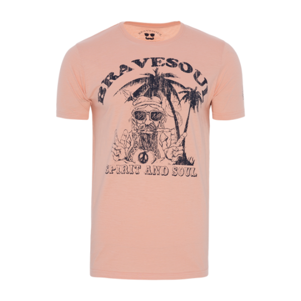 10.Crew neck short sleeve T-shirt with print front. - MTS 459HIPPIE