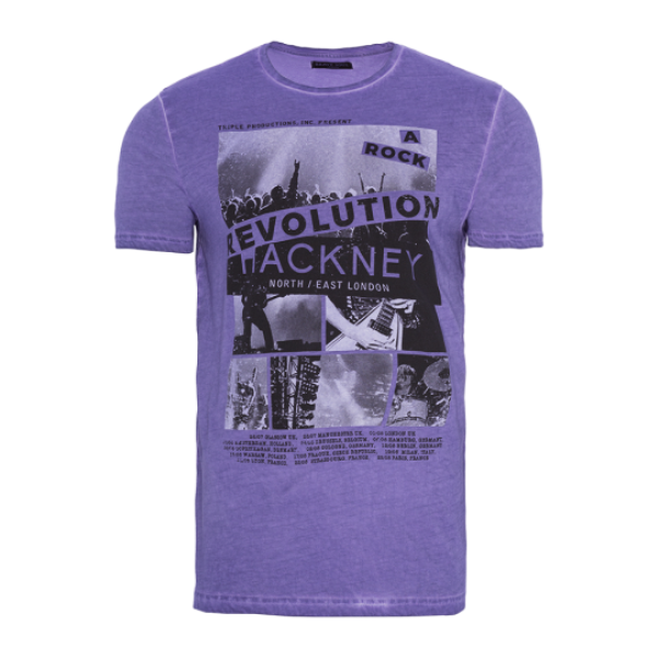 11.Crew neck short sleeve washed T-shirt with print - MTS 69OZZY