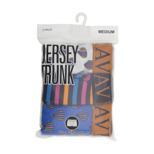 All over printed boxer (3 designs per pack). x2 balloon print x1 stripes - MBX 451BALLOONB