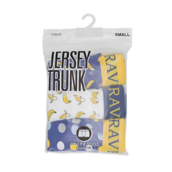 All over printed boxer. (3 pcs. per pack) 2x Banana print 1x Spot print - MBX 451BANANAS