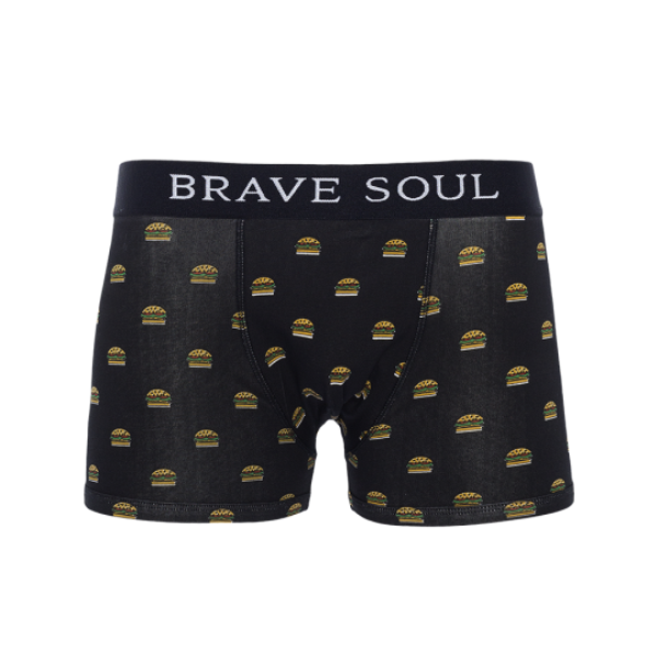 Burger printed boxer with elasticated waist (2 pcs. per pack). - MBX 18BURGERB