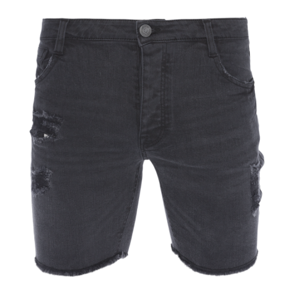 Denim short with rips. - MSRT STONEM