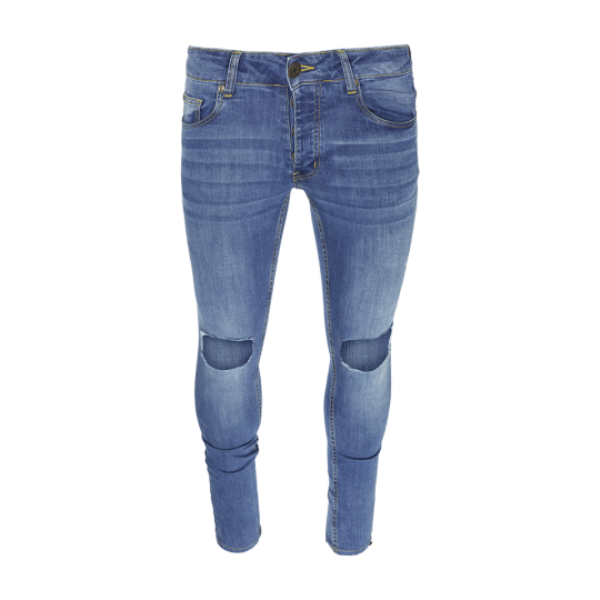 Skinny fit denim jean with rips. Washed light blue regular - 1 4 6 4 1 Washed light blue long - 1 2 2 2 1 - MJN CROFTON
