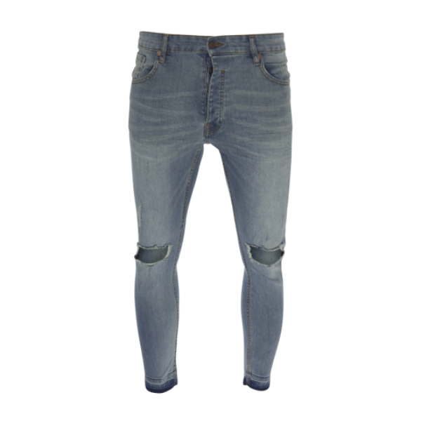 Skinny fit jean with rips. Washed blue regular - 1 4 6 4 1 Washed blue long - 1 2 2 2 1 - MJN MCRAE