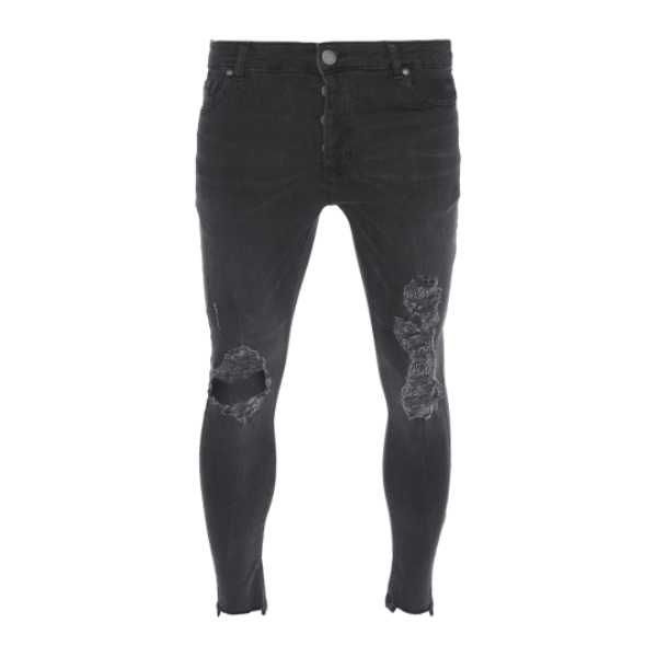 Skinny fit ripped washed denim jean. Charcoal wash regular - 1 4 6 4 1 Charcoal wash long - 1 2 2 2 1 - MJN DARREN