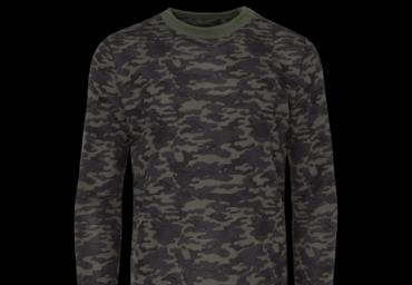 Crew neck camo printed sweatshirt. - MSS 477MARLIN