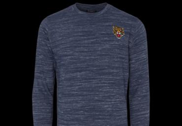Crew neck grindle sweatshirt with tiger patch. - MSS 500STYAN