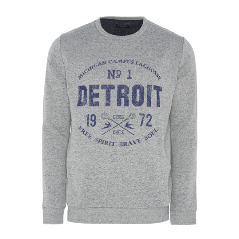 Crew neck jumper with fleck effect with print. - MSS 389KENWAY