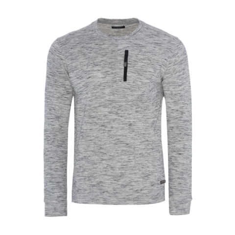 Crew neck sweatshirt with chest zip pocket. - MSS 131CYBORG