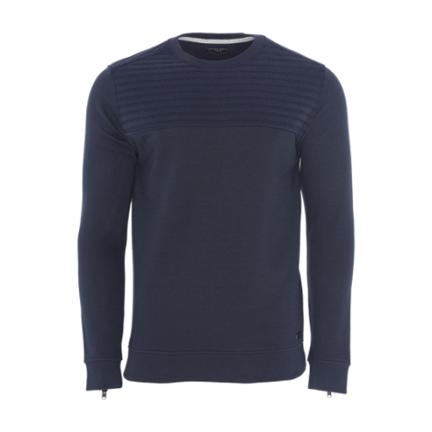 Crew neck sweatshirt with contrast stripe jacquard - MSS 131COMA