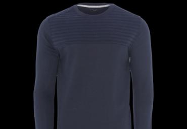 Crew neck sweatshirt with contrast stripe jacquard - MSS 131COMA