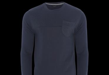 Paneled crew neck sweatshirt with chest pocket. - MSS 131SCARD