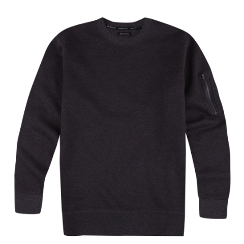 Sweatshirt with zip pocket at sleeve. - MSS 69JACOB