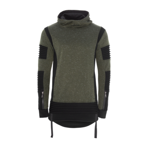 Longer hooded sweatshirt with sleeve details. - MSS 496PHOBIA