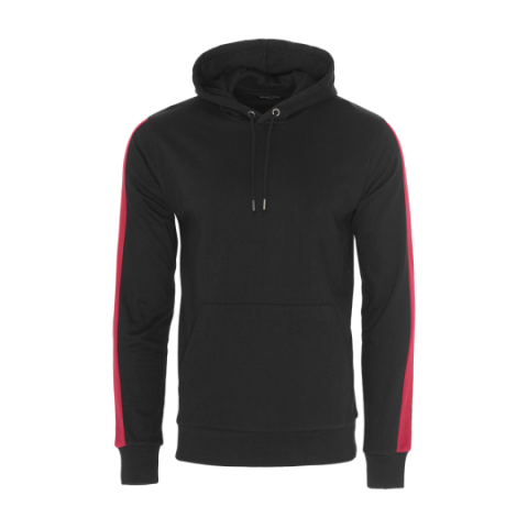 Hooded sweatshirt with stripe arms and kangaroo pocket. - MSS 412MAJESTICC