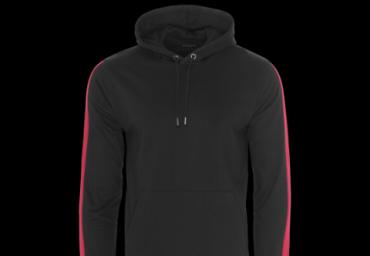 Hooded sweatshirt with stripe arms and kangaroo pocket. - MSS 412MAJESTICC