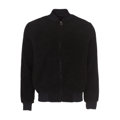 Zip through sherpa sweatshirt with 2 pockets. - MSS 438MANNA