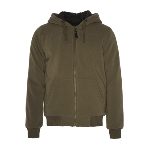 Zip through hooded sweatshirt with sherpa line - MSS 319ZONEB