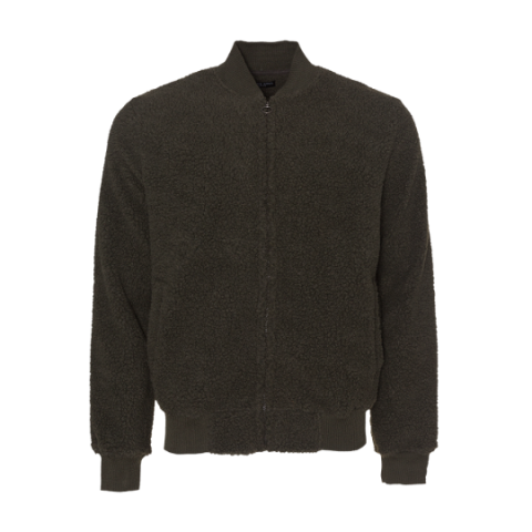 Zip through sherpa sweatshirt with 2 pockets. - MSS 438MANNAB