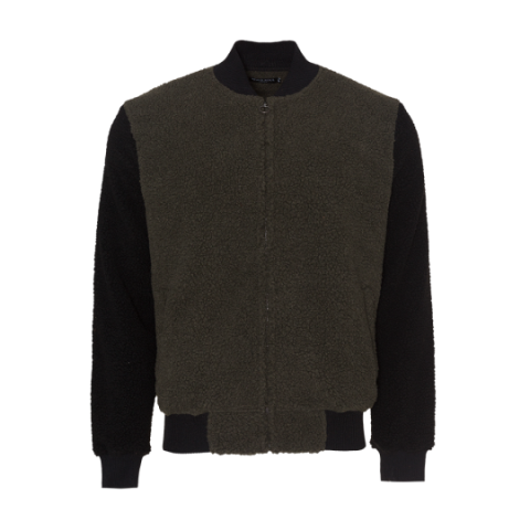 Zip through sherpa sweatshirt with contrast colour - MSS 438TALMUD