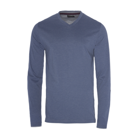 Long sleeve T-shirt with double layer neck. - MLT 69HEINRICHXL